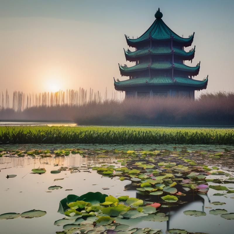 Tengzhou Weishan Lake Lotus Wetland Scenic Area